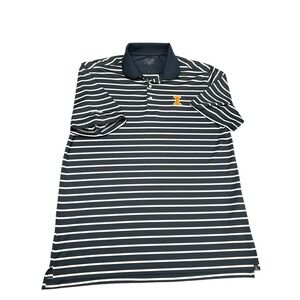 Ping Polo Shirt Men's Large Navy Striped Illinois Golf Illini Performance NCAA
